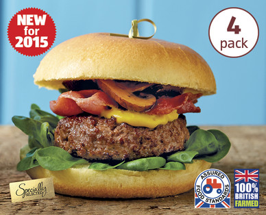 Specially Selected British Beef & Caramelised Onion Quarter Pounders