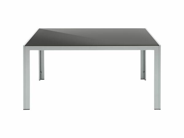 Mesa de aluminio con tablero reversible gris 144 x 74 cm