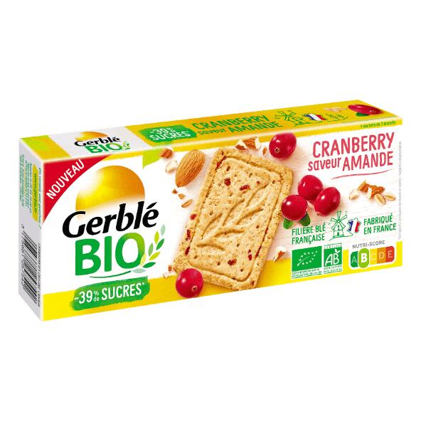 GERBLE(R) 				Sablé BIO cranberry saveur amande