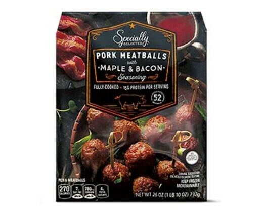 Specially Selected 
 Maple Bacon Pork or Prime Rib Seasoned Beef Meatballs