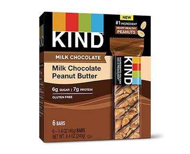KIND Snacks Milk Chocolate Almond or Milk Chocolate Peanut Butter Bars