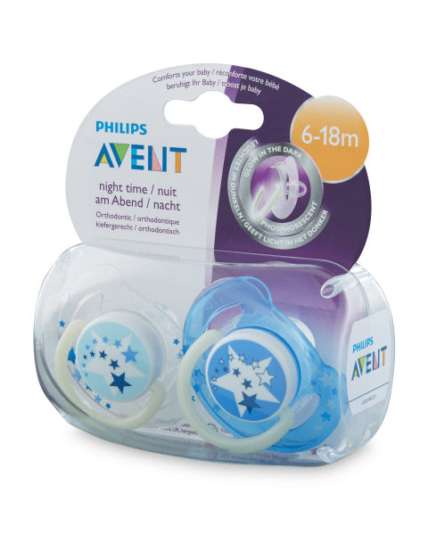 Avent Glowing Soothers 6-18 Months