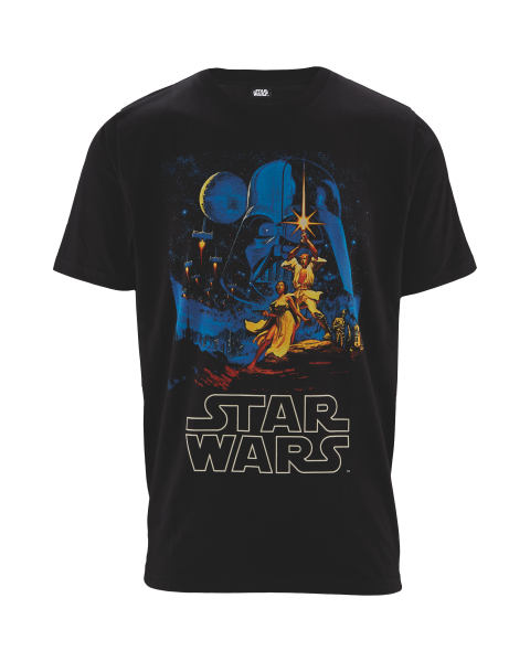 Black Star Wars Printed T-Shirt