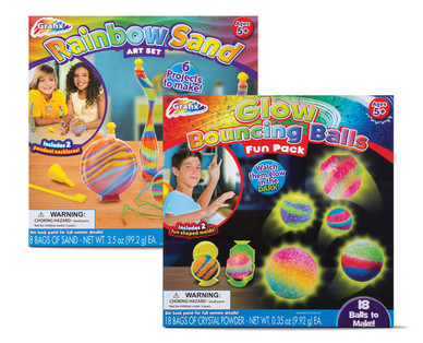 Grafix Rainbow Sand Art Set or Glow Bouncing Balls Fun Pack