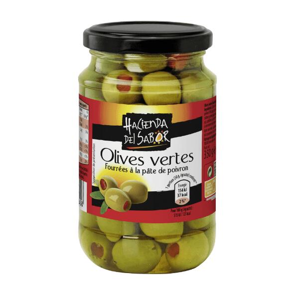 Olives vertes farcies poivron