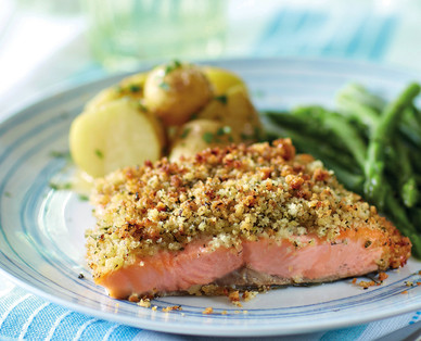 2 Specially Selected Scottish Salmon Fillets with a Garlic Parsley Butter & Dill and Parsley Crumb