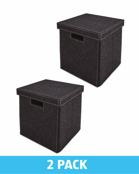 Black Felt Storage Cube 2 Pack