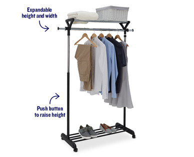 Easy Home Garment Rack With Shelf