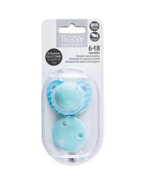 0-6 Months Mint Soother & Clip