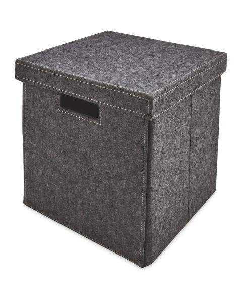 Dark Grey Felt Storage Cube
