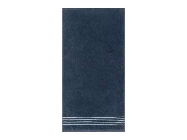 Toallas de mano de rizo azul oscuro y rayas 50 x 100 cm