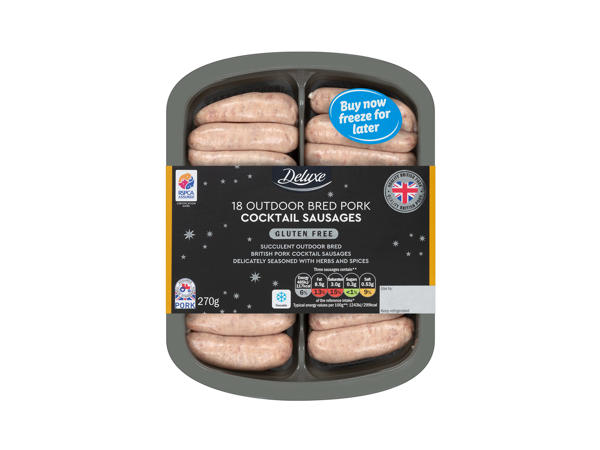 Deluxe 18 Outdoor-Bred British Pork Cocktail Sausages