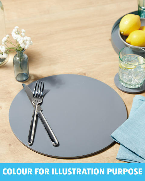 Black Placemat and Coaster Set