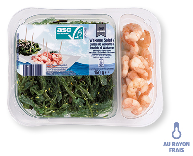 Salade wakamé avec crevettes ASC ALMARE SEAFOOD