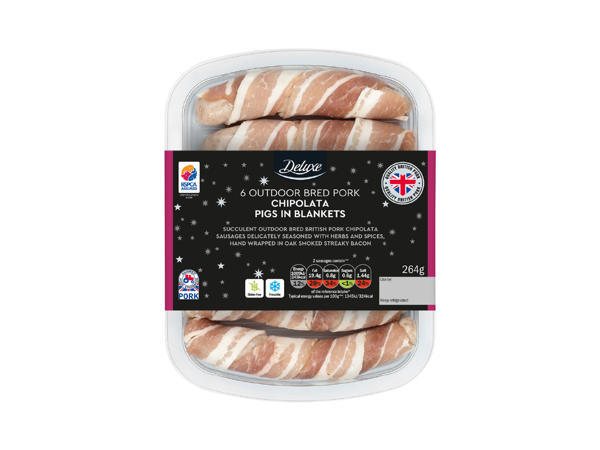 Deluxe 6 Outdoor-Bred Pork Chipolata Pigs in Blankets