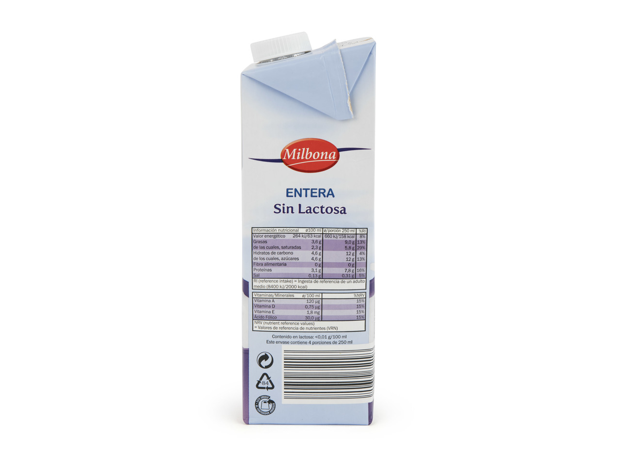 "Milbona" Leche sin lactosa entera