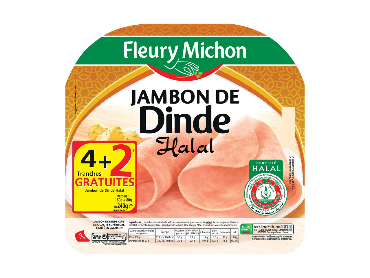 Fleury Michon jambon de dinde Halal1