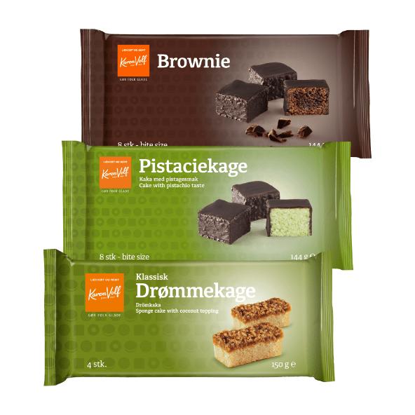 Brownie, pistacie- eller drømmekage