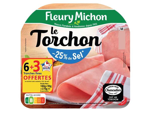 Fleury Michon jambon cuit supérieur Le Torchon