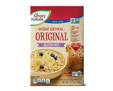 Simply Nature 
 Gluten Free Oatmeal Original or Maple Brown Sugar