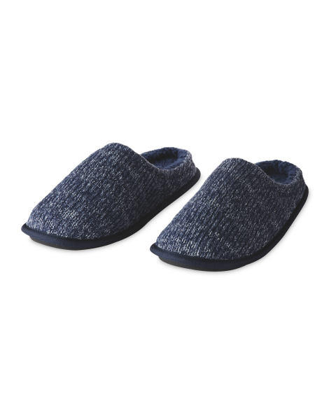 Blue Knit Memory Foam Slippers