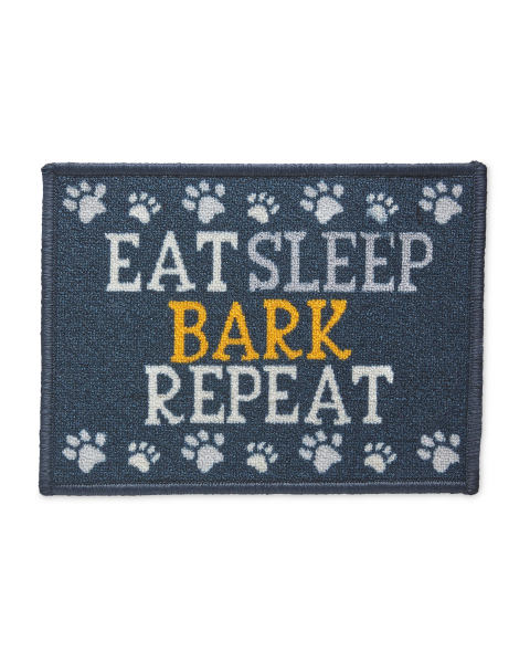 Blue Eat Sleep Bark Feeding Mat