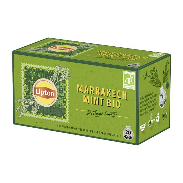 LIPTON(R) 	 				Thé vert de marrakech à la menthe BIO