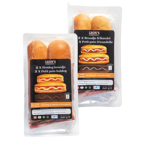 Hot-dogs ou petits pains fricandelle, 2 pcs