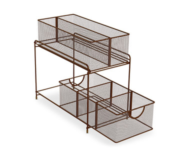 Easy Home 2-Tier Mesh Organizer With Dividers