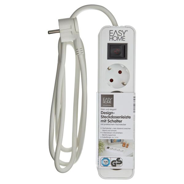 EASY HOME(R) Design-Steckdosenleiste mit Schalter