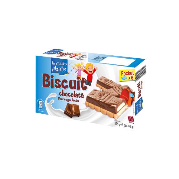 Biscuits au chocolat fourrage lacté