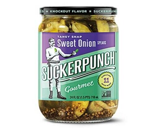 SuckerPunch 
 Gourmet Spicy Garlic or Sweet Onion Pickles