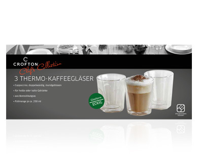 CROFTON(R) Chef's Collection Thermo-Kaffee- oder Teegläser