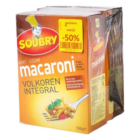 Macaroni intégral Soubry, pack de 2