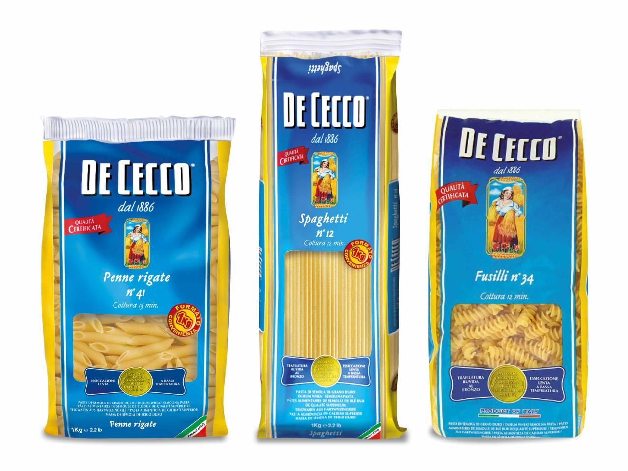 De Cecco Spaghetti/ Penne Rigate/ Fusilli