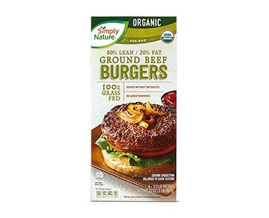 Simply Nature Grass-Fed Organic Beef Burgers