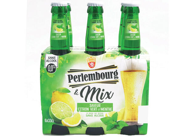 Bière sans alcool saveur citron vert-menthe