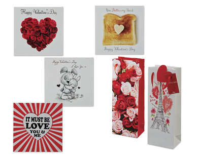 Square Valentine's Day Cards & Bottle Bags