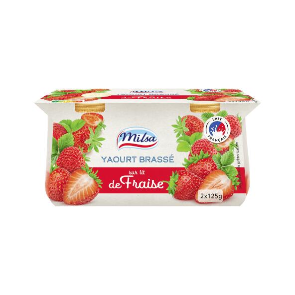 MILSA(R) 				Yaourt brassé sur lit de fraise
