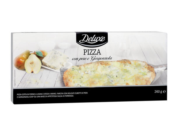 Long Pizza with Pears and Gorgonzola Cheese
