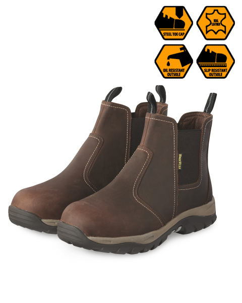 Brown Workwear Safety Dealer Boots - Aldi — Great Britain - Specials ...