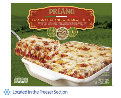 Priano Lasagna Italiano With Meat Sauce