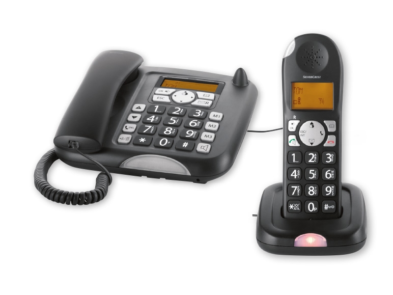 Silvercrest Large Button Telephone with Additional Handset