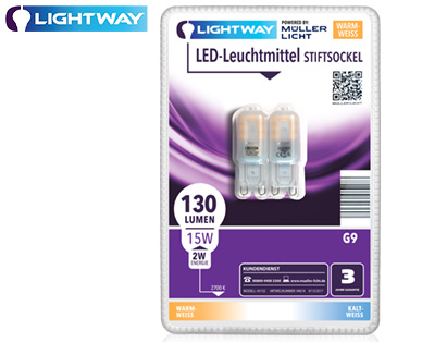 LIGHTWAY LED Leuchtmittel, nicht dimmbar, 2er- bzw. 3er-Set