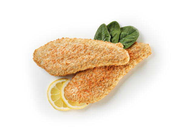 Breaded Cod Cutlets with Spinach
