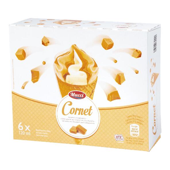 MUCCI(R) 				Cornets glacés au caramel, 6 pcs