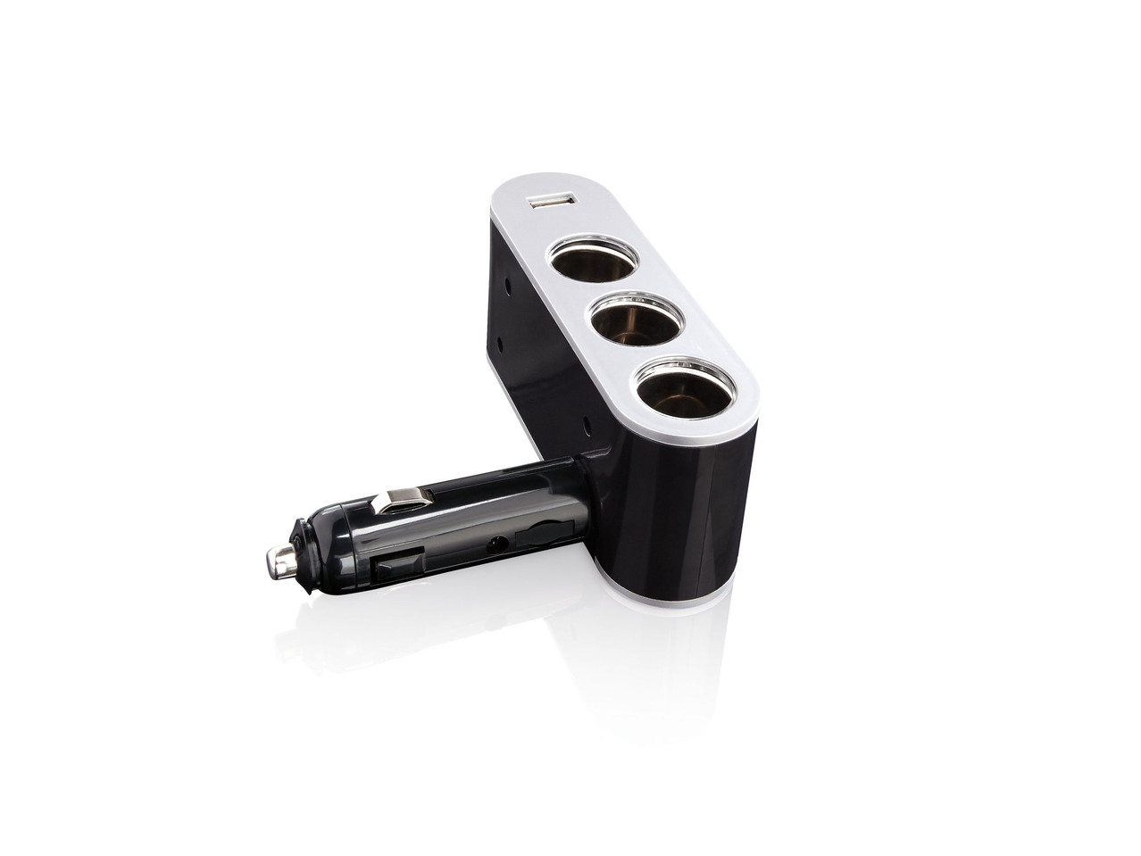 3-Way Car Splitter Adaptor or In-Car USB Charger, 12/24V