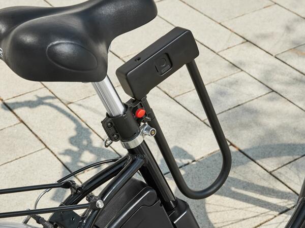 Candado de bicicleta en U con sensor de huella dactilar