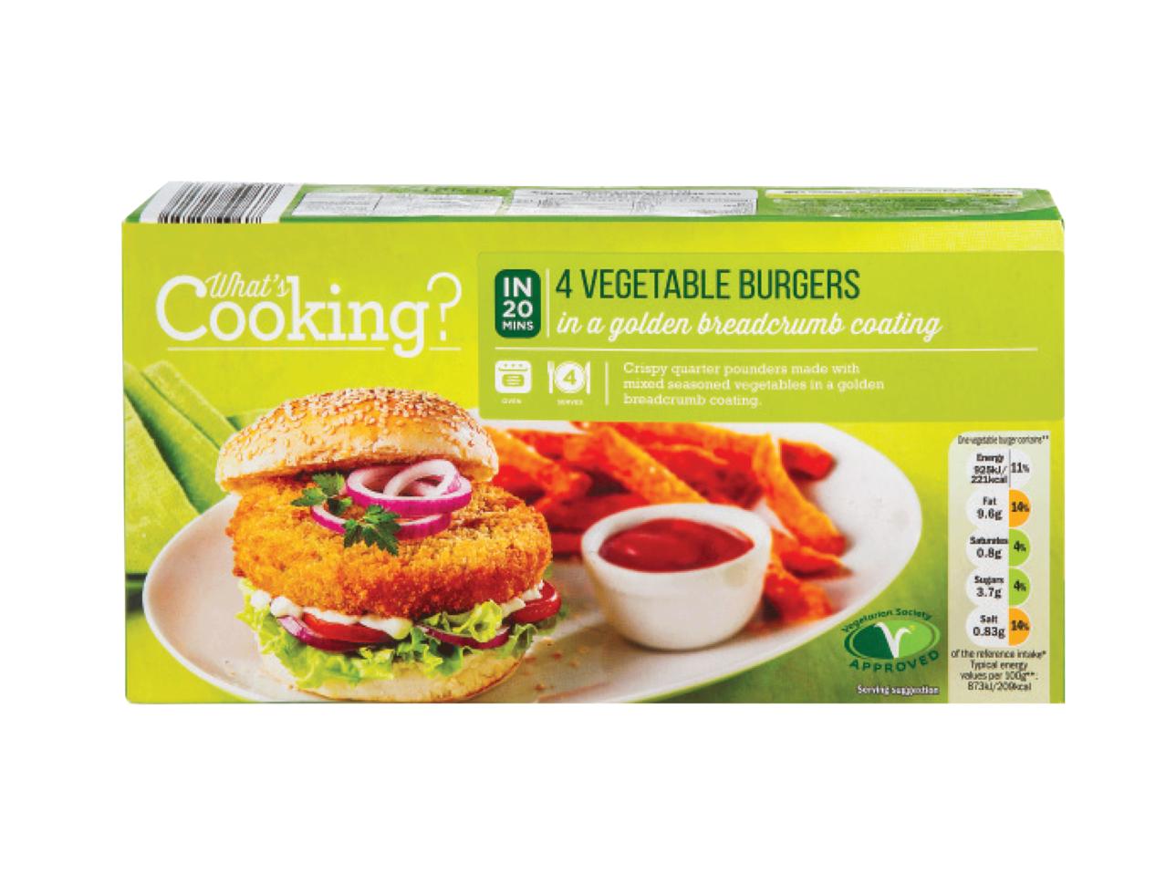 WHAT'S COOKING? 4 Vegetable Burgers