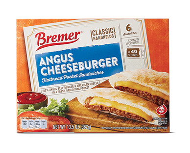 Bremer Angus Cheeseburger or Chicken Pita Melts